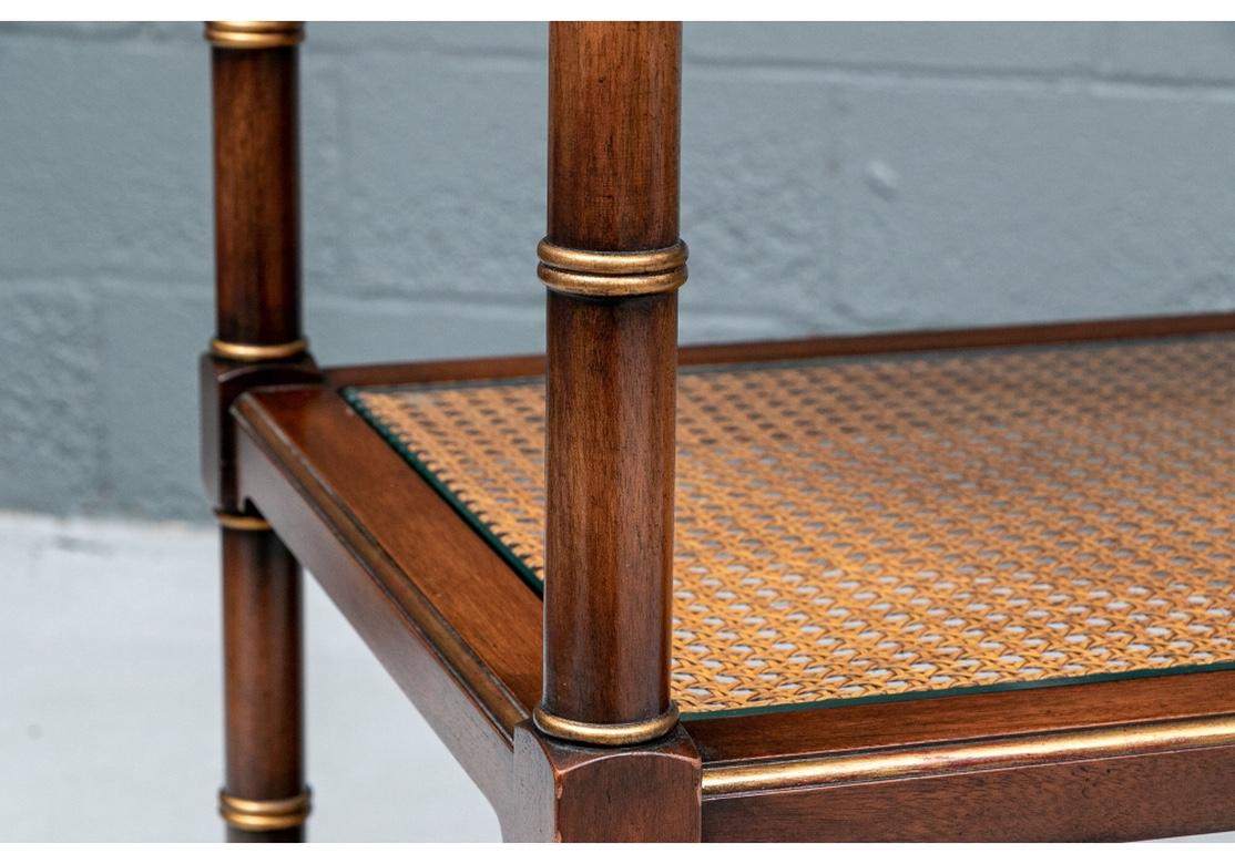 caned console table