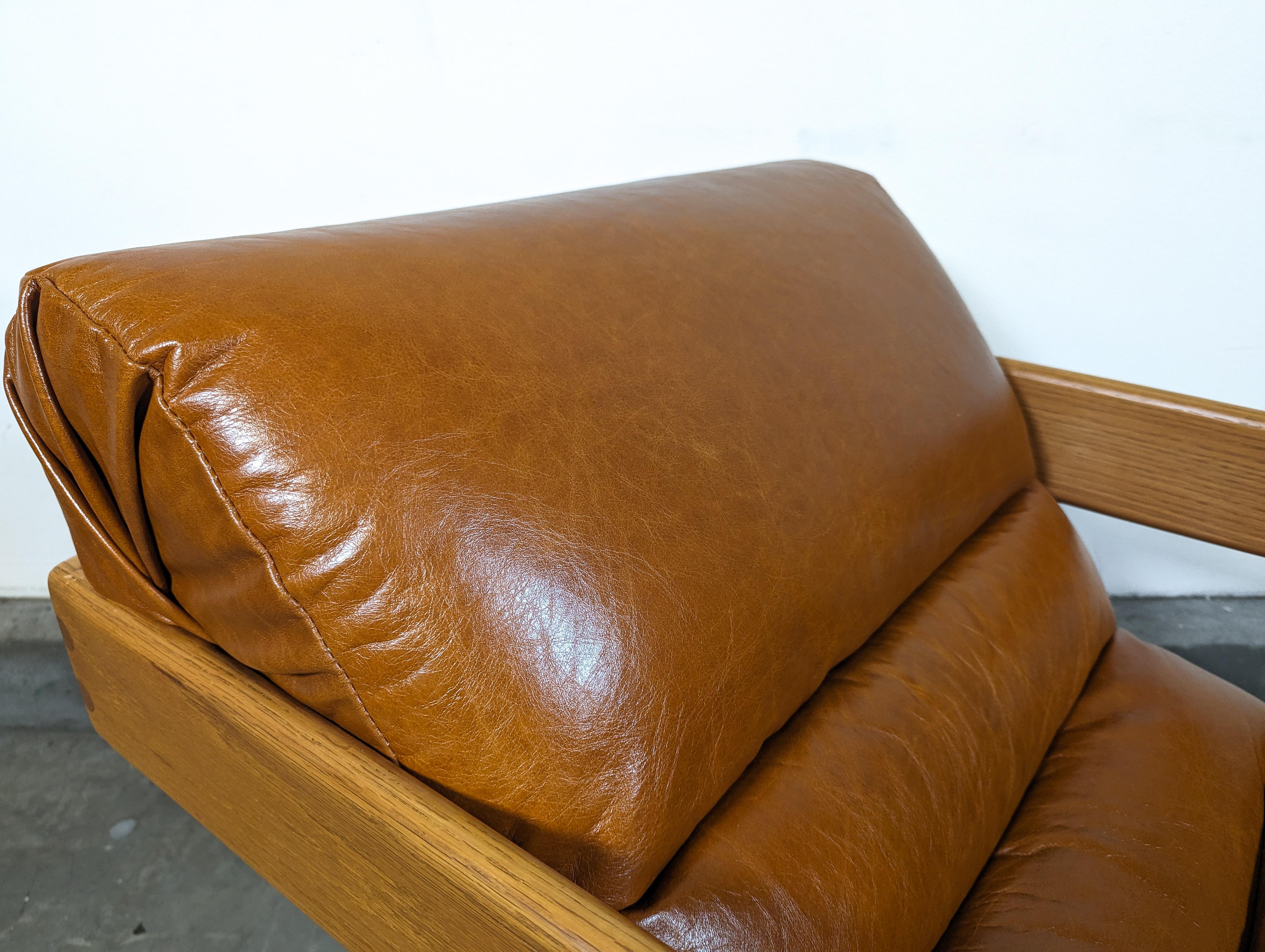 Mid Century Cantilevered Lounge Chair by Lou Hodges, Cognac Leather, 1970s 11