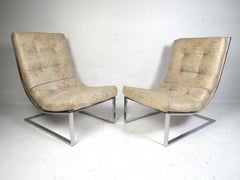 Midcentury Cantilevered Scoop Chairs, a Pair