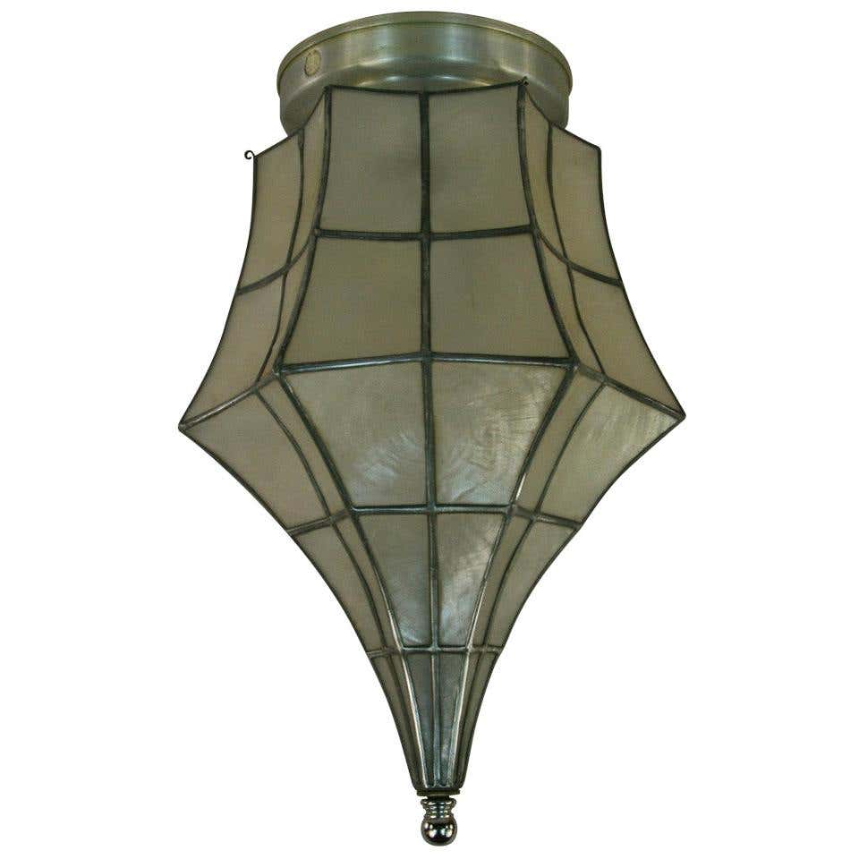 Midcentury Capiz Shell Flushmount For Sale at 1stDibs