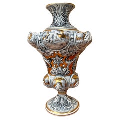 Vintage Mid-Century Capodimonte Porcelain Cherubs Vase Circa 1960s 