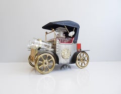 Mid-Century Car Shaped Music Box with Decanter and Glasses, Licquor Set