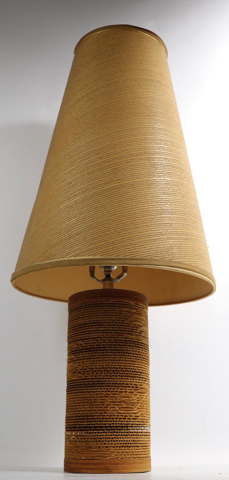 American Mid Century Cardboard Lamp by Gregory Van Pelt For Sale