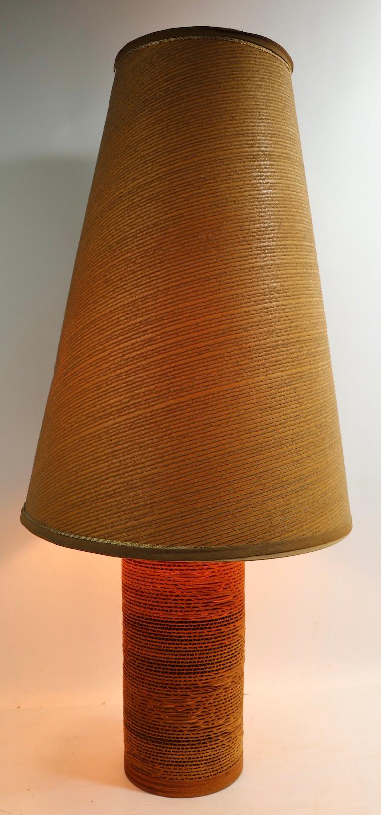 Mid Century Cardboard Lamp by Gregory Van Pelt In Good Condition For Sale In New York, NY