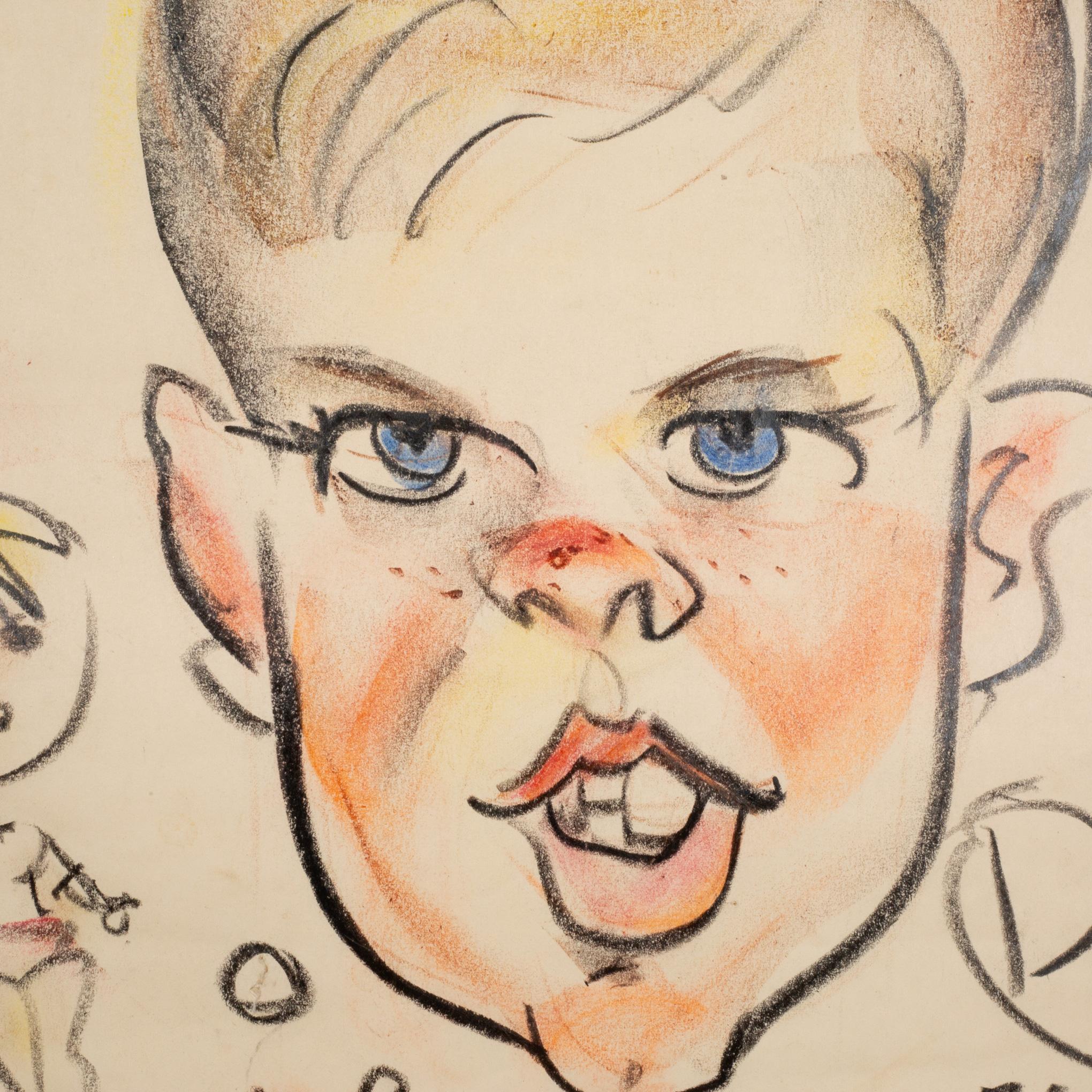 ABOUT

An original mid century caricature artwork, which depicts a young tennis player. Pastel on paper, inscribed by the artist, “Doug. The girls want to play him in love sets.” Unframed. 

    CREATOR Signed, but unable to determine the artist. 
 