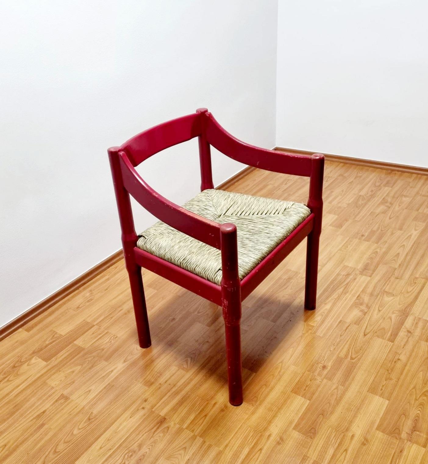 Mid-Century Modern Mid Century Carimate Armchair, Design by Vico Magistretti, Cassina Italy 60s