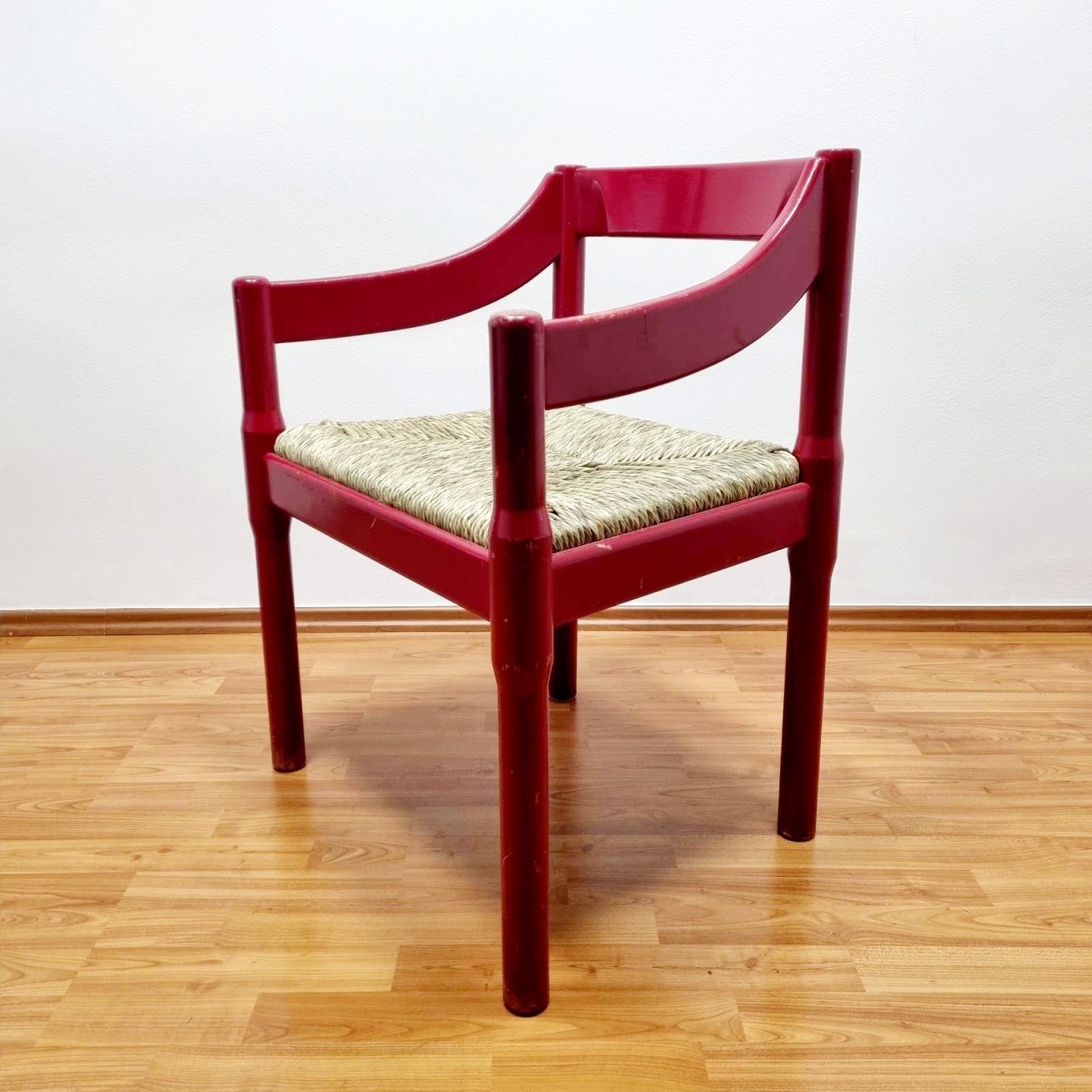 Mid-20th Century Mid Century Carimate Armchair, Design by Vico Magistretti, Cassina Italy 60s For Sale