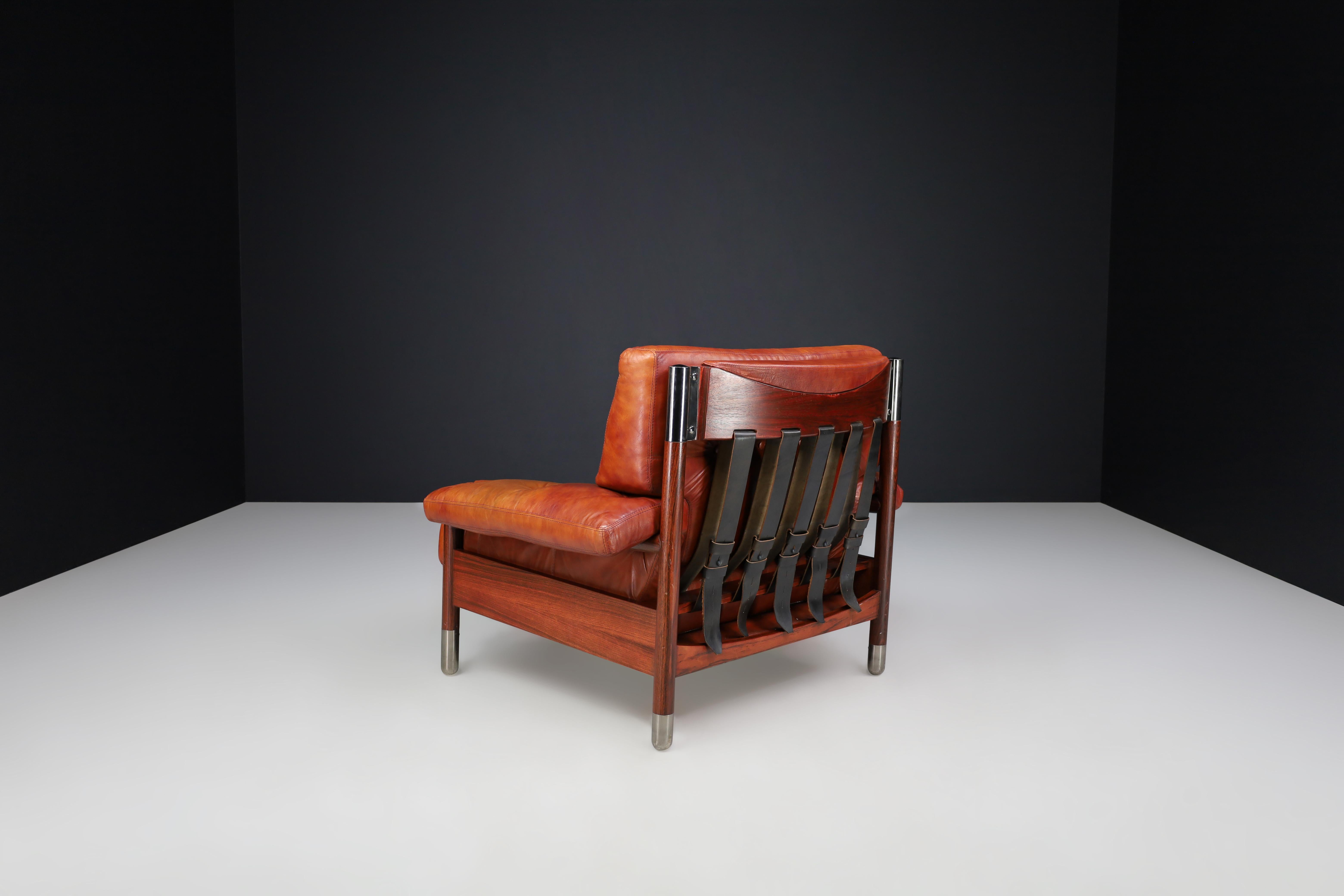 Mid-Century Carlo de Carli Leather lounge chair and ottoman, Italy 1970s For Sale 6
