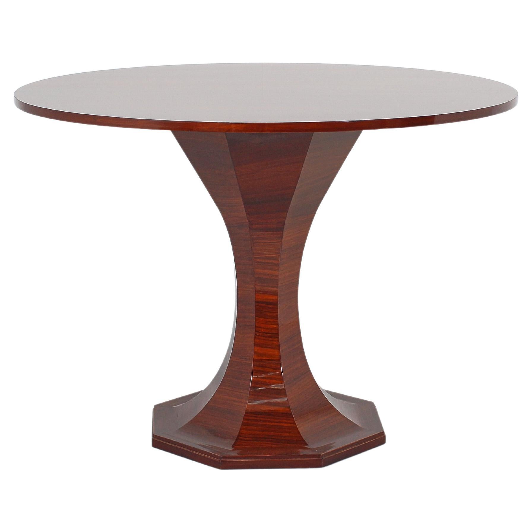 Mid-Century Carlo De Carli Wooden Circular Table with Octagonal Base, Italy 50s For Sale