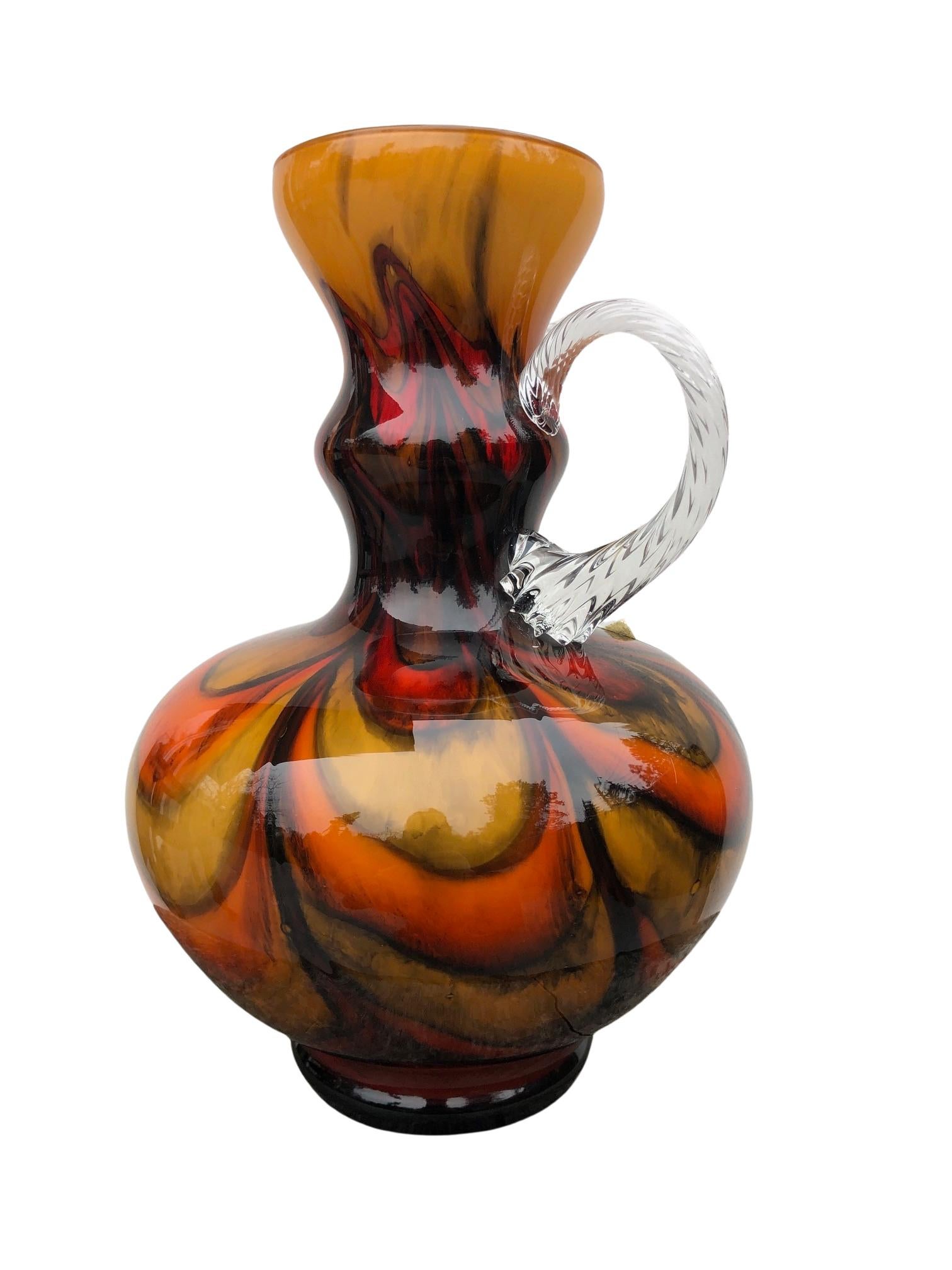 Mid-Century Carlo Moretti Orange Opaline Vase In Excellent Condition In WARSZAWA, 14