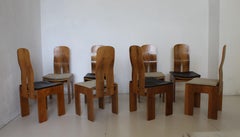 Midcentury Carlo Scarpa Natural Walnut Italian Chairs Mod 1934-765 Bernini, 1977