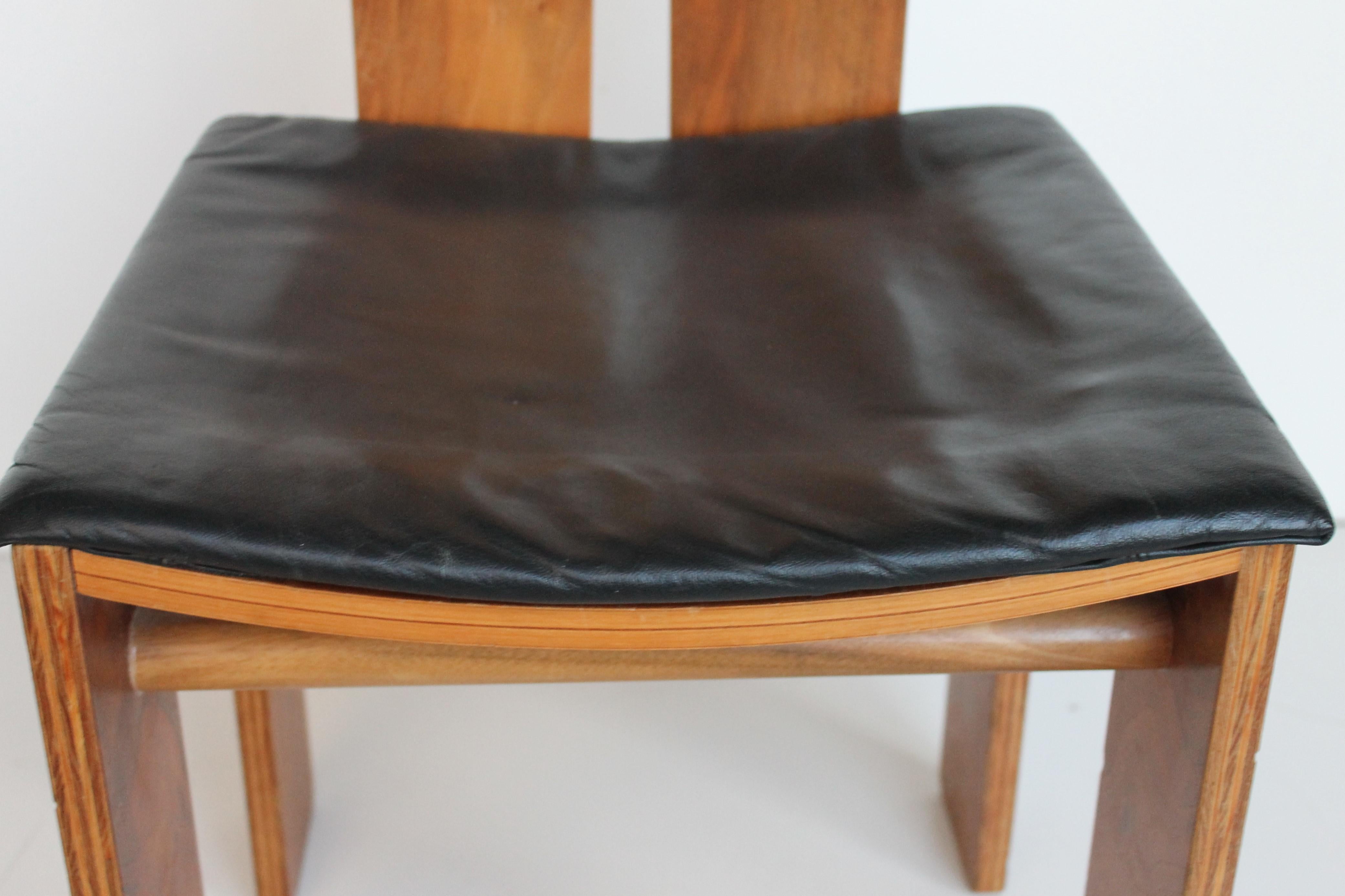 Midcentury Carlo Scarpa Natural Walnut Italian Chairs Mod 1934-765 Bernini, 1977 3