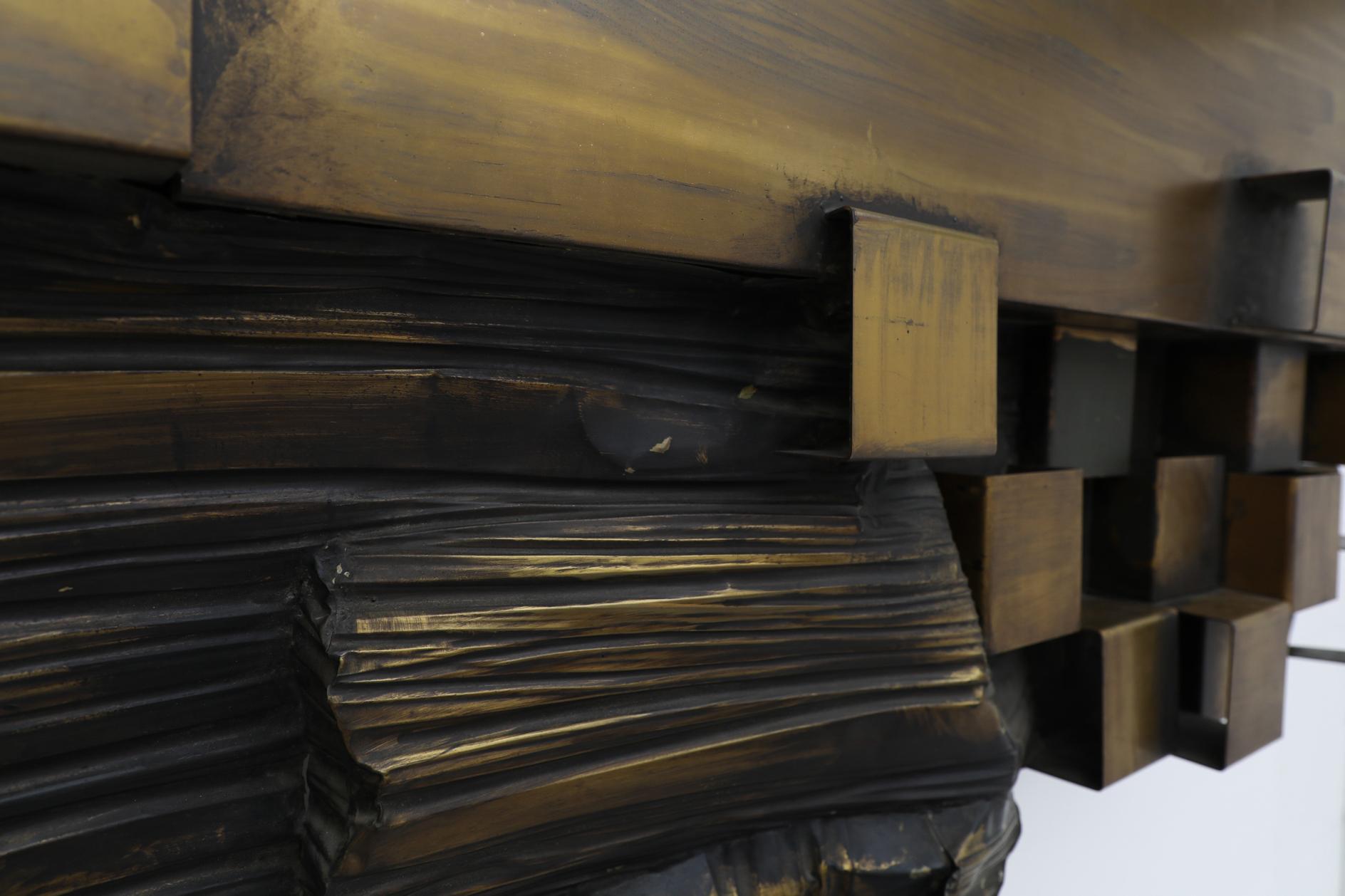 Mid-Century Carlos Marinas Rubio Brutalist XL Copper, Brass and Steel Artwork For Sale 9