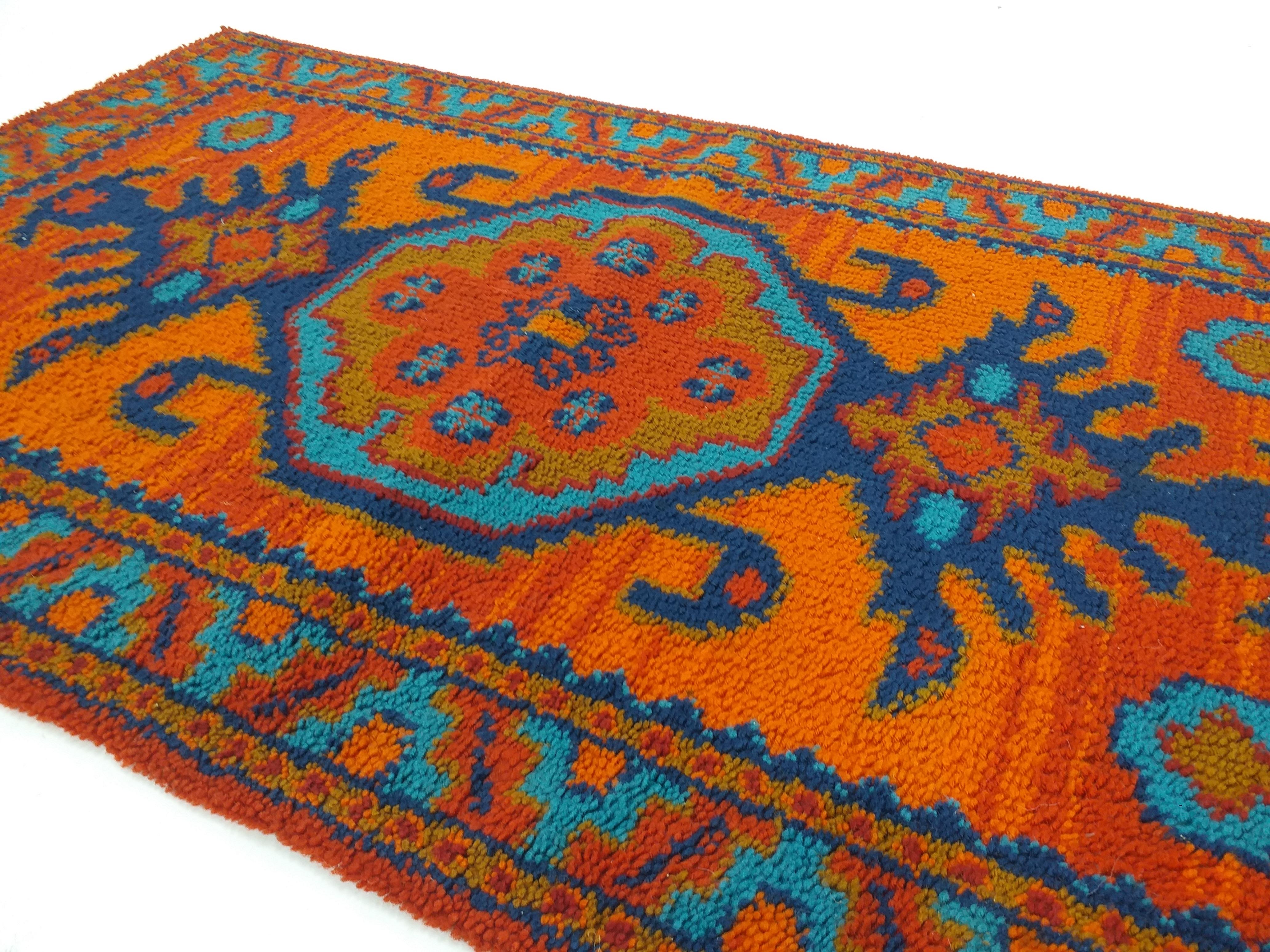 Late 20th Century Mid Century Carpet / Rug in Ege Rya Style, 1970s For Sale