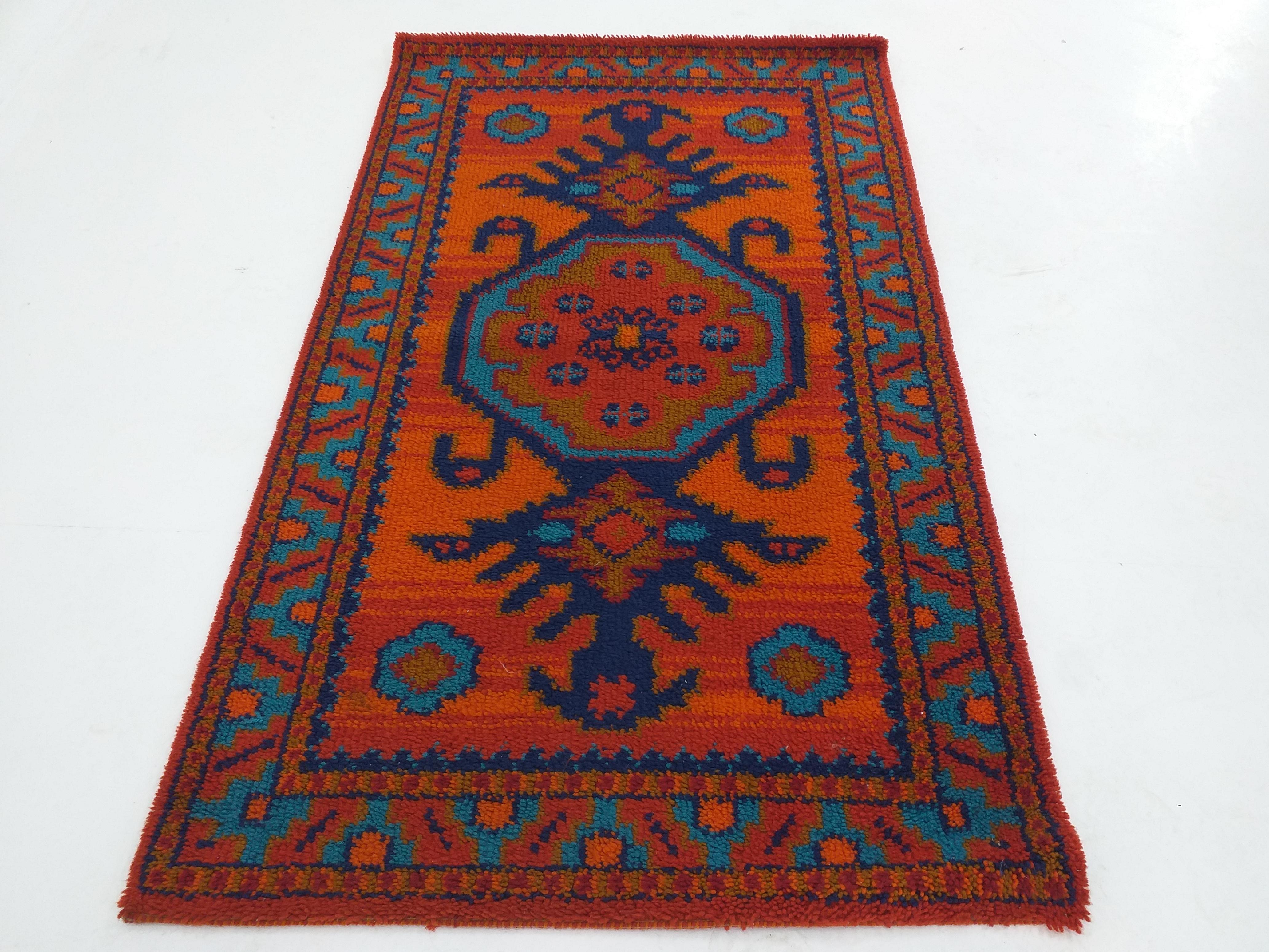 Mid Century Carpet / Rug in Ege Rya Style, 1970s For Sale 2