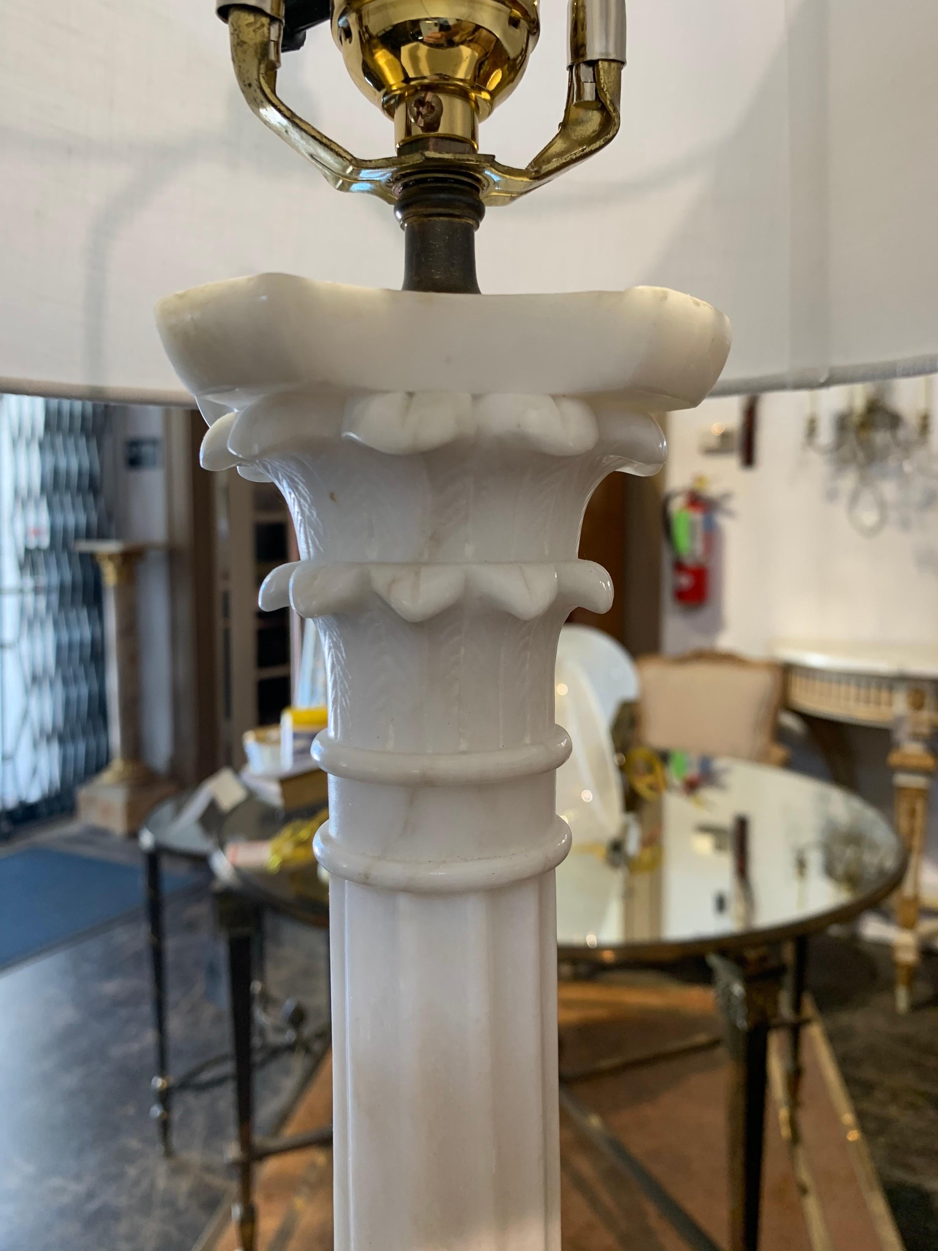 20th Century Midcentury Carrara Marble Lamp