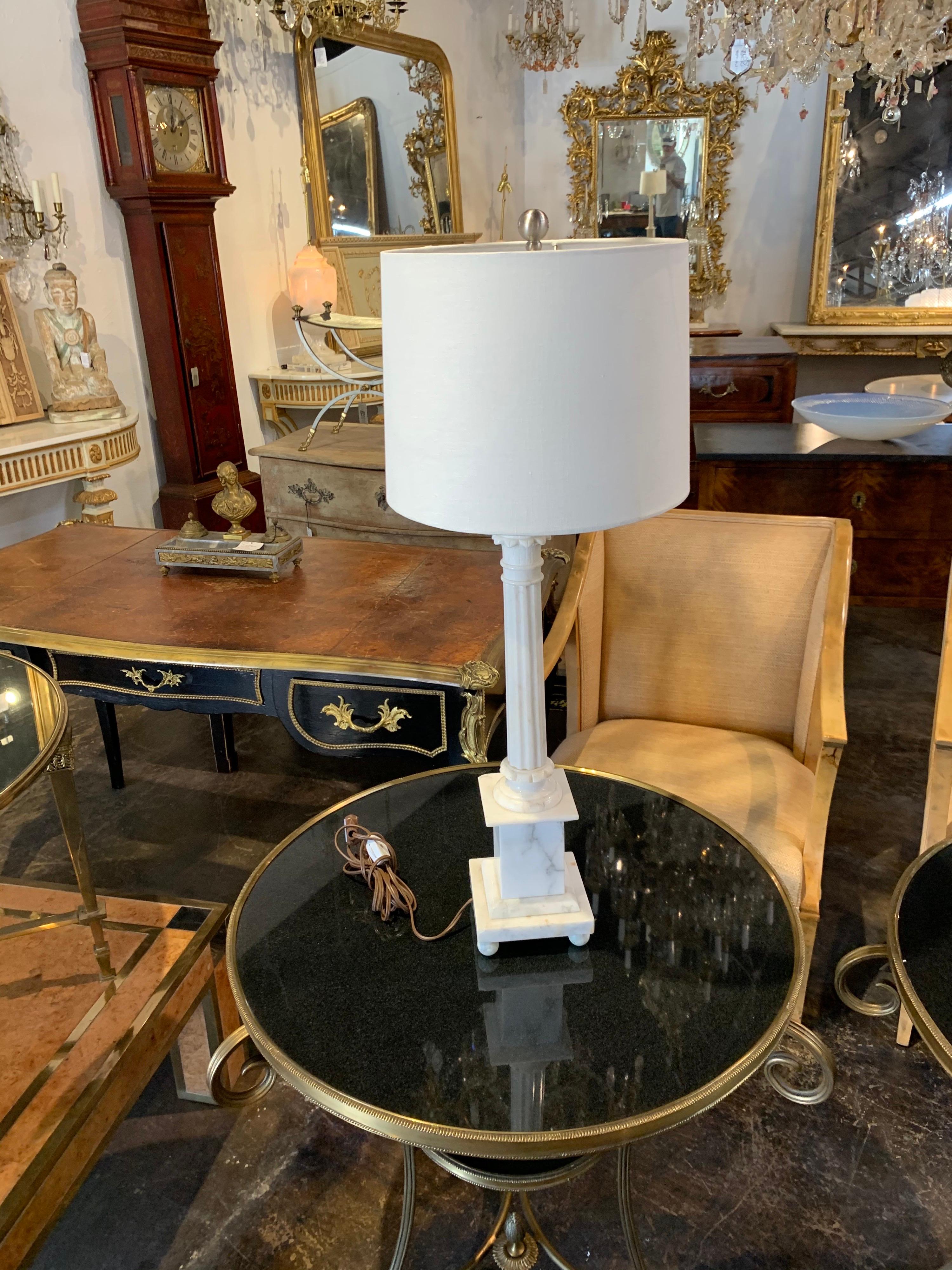 Midcentury Carrara Marble Lamp 1