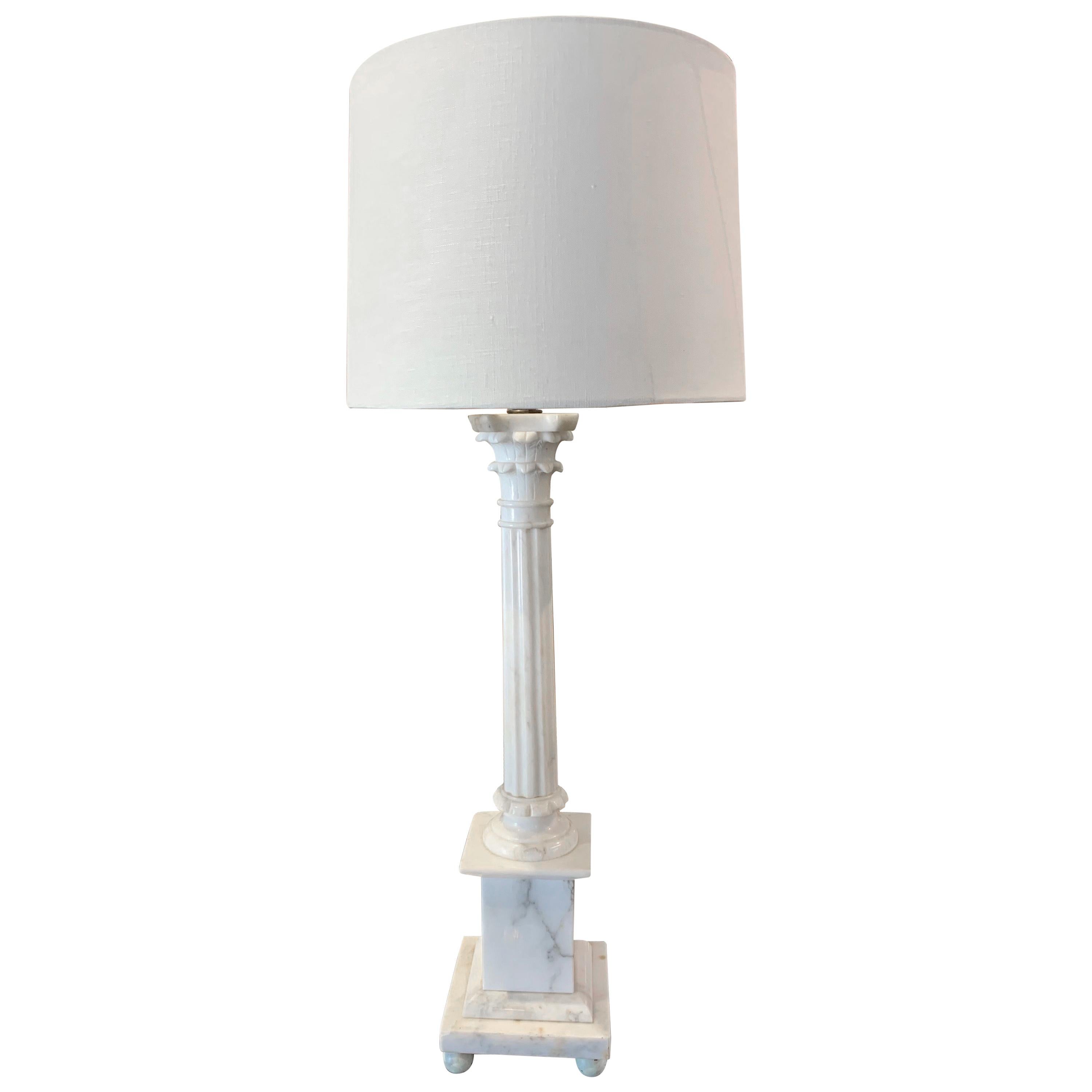 Midcentury Carrara Marble Lamp