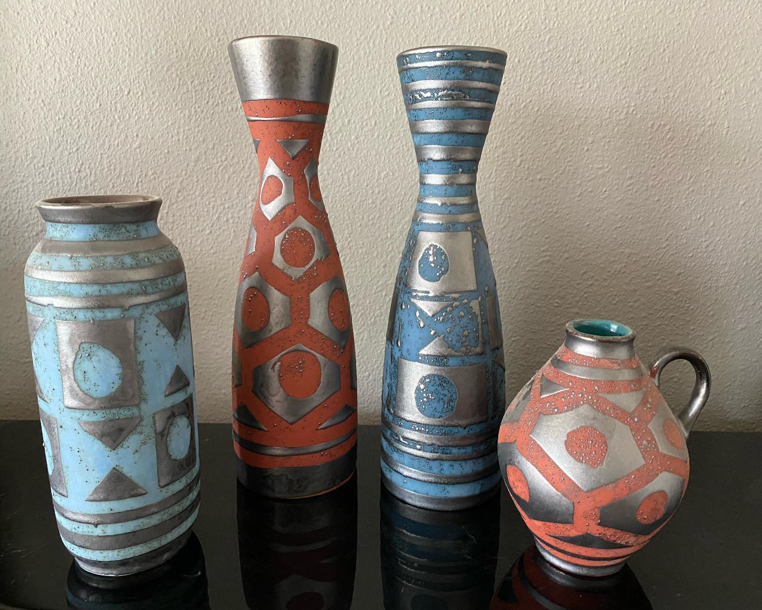 Tedesco Set di 4 vasi di metà secolo Carstens Tonnieshof Germania in vendita