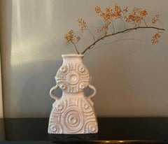 Mid Century Carstens Weiß Matt skulpturale Vase