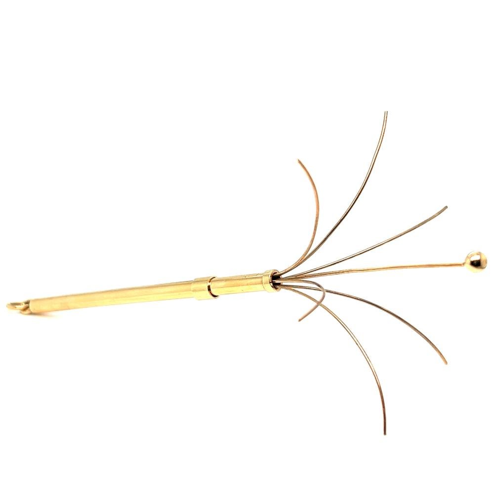 Mid-Century Cartier 14 Karat Gelbgold Champagner Swizzle Stick Anhänger im Zustand „Hervorragend“ in Beverly Hills, CA