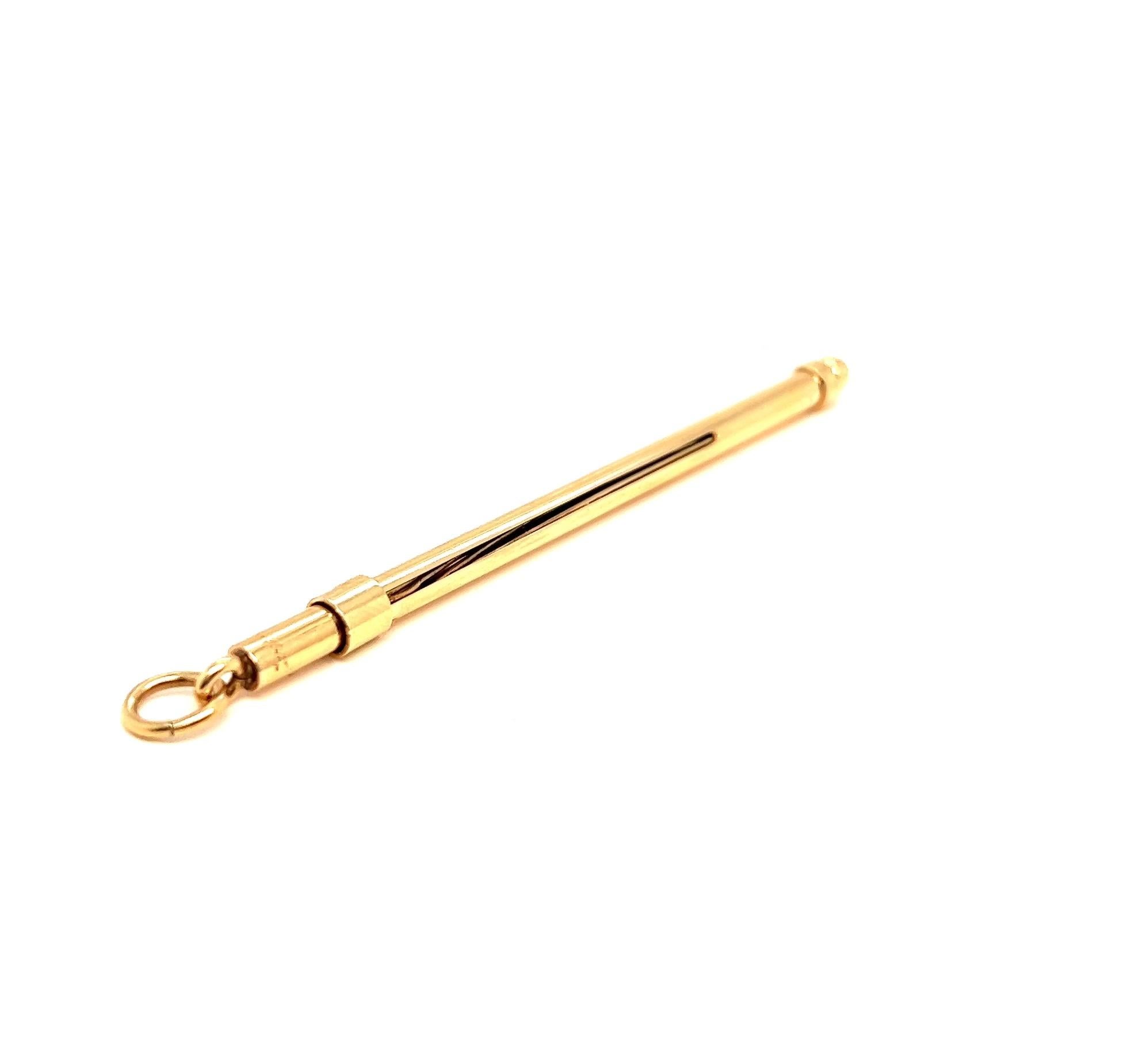 Mid-Century Cartier 14 Karat Gelbgold Champagner Swizzle Stick Anhänger für Damen oder Herren