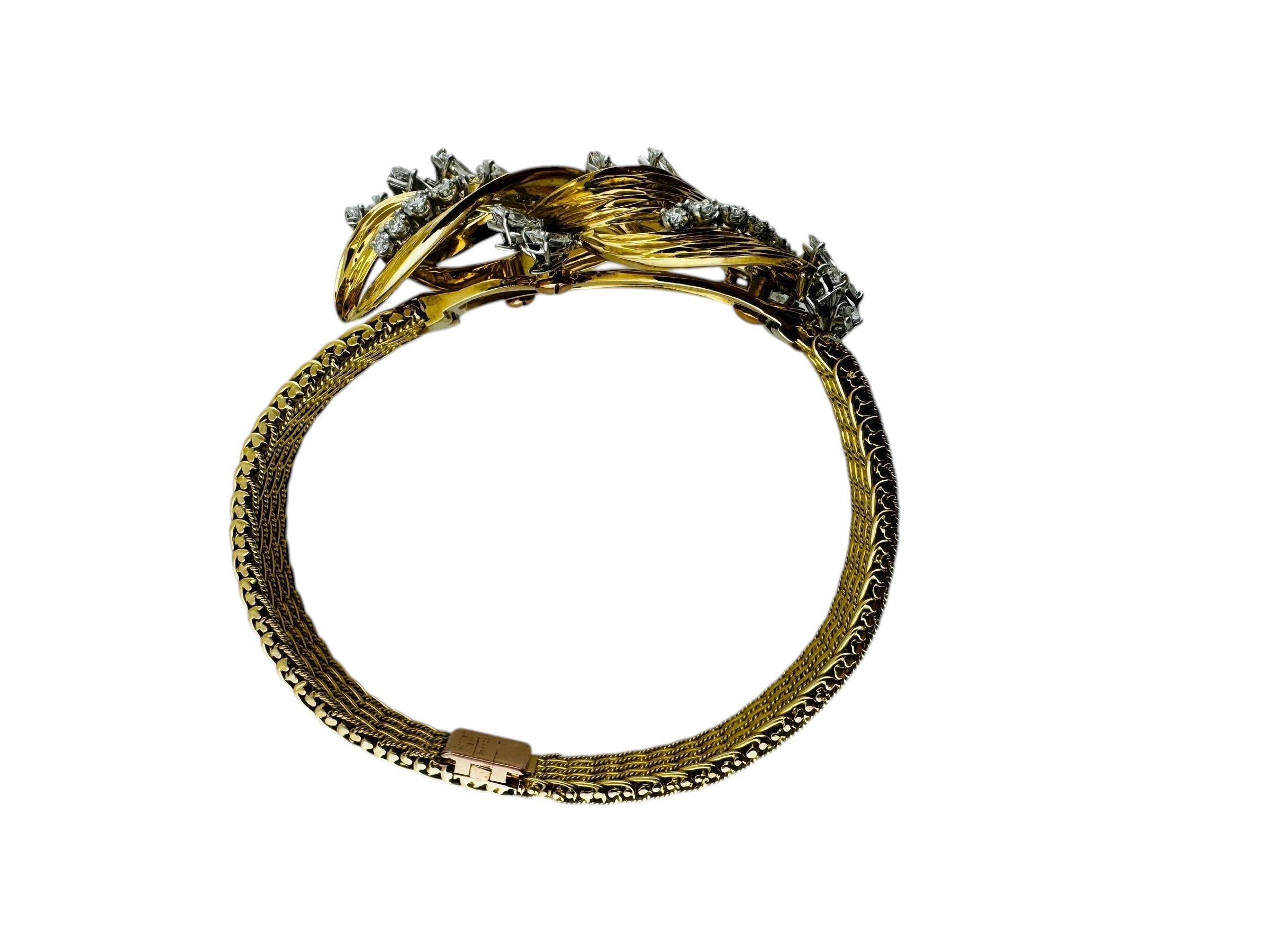 Bracciale Cartier di metà secolo in oro giallo, bianco e rosa 18 carati con diamanti #23739 in vendita 5