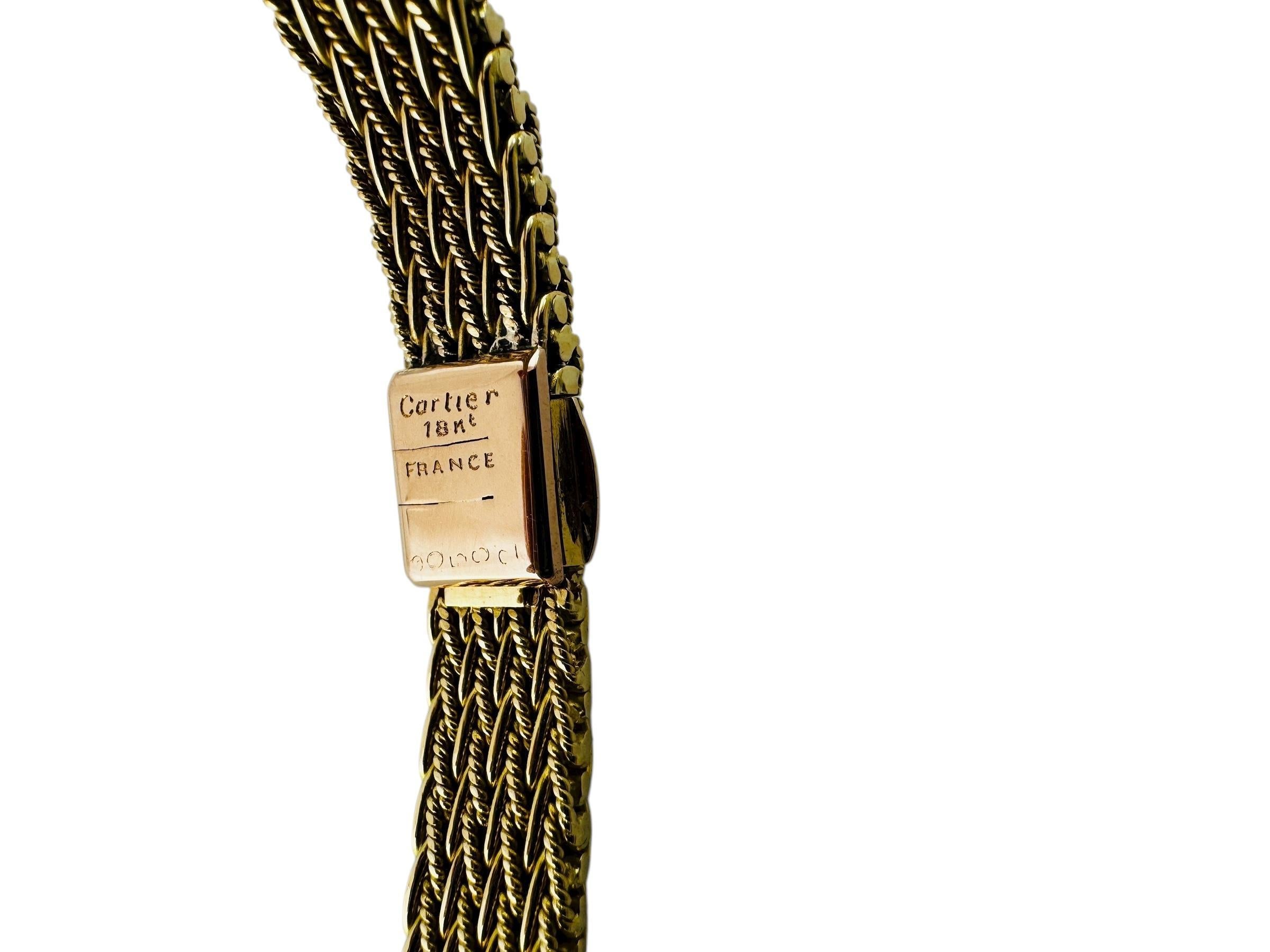 Bracciale Cartier di metà secolo in oro giallo, bianco e rosa 18 carati con diamanti #23739 in vendita 6