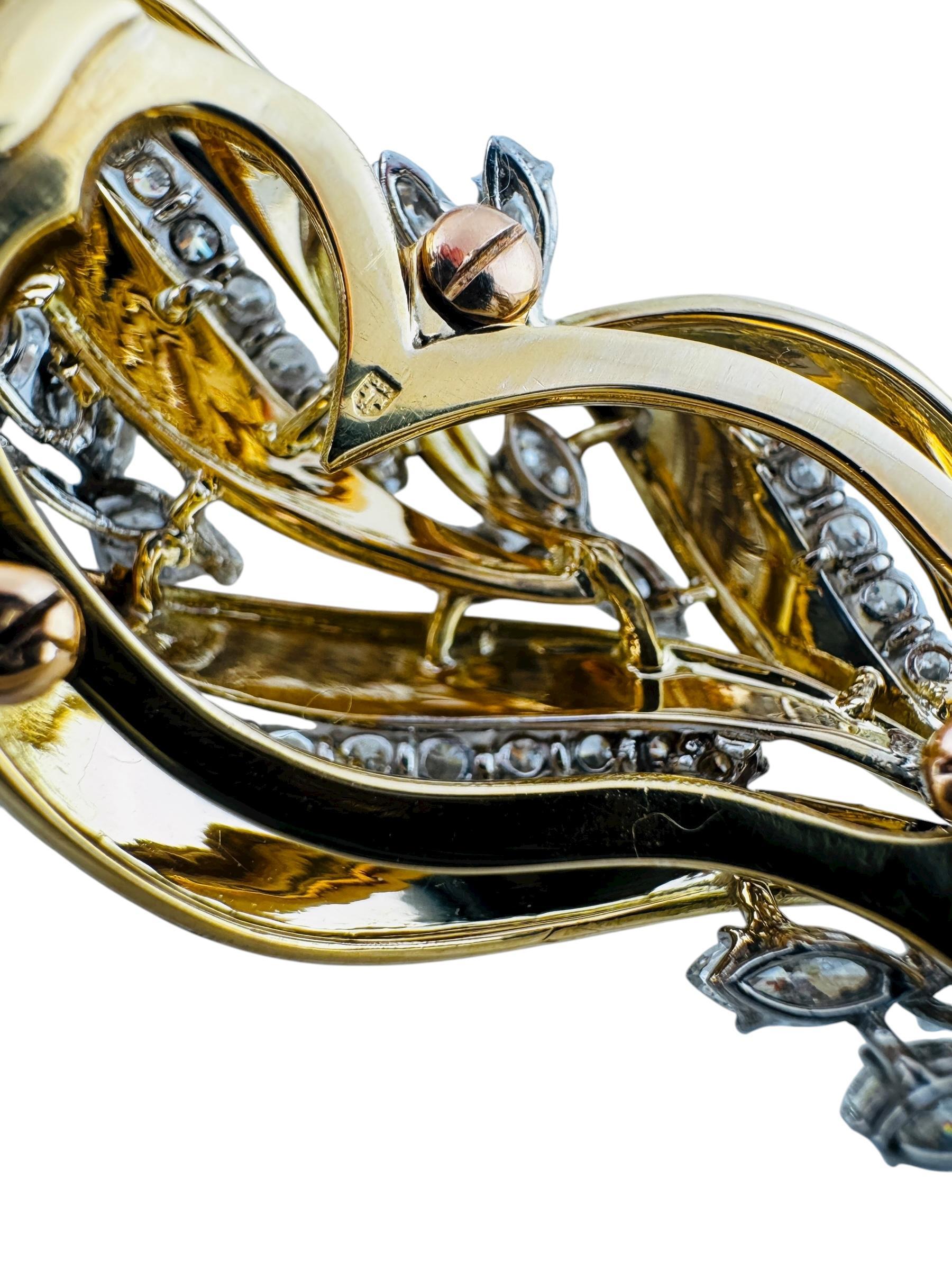 Bracciale Cartier di metà secolo in oro giallo, bianco e rosa 18 carati con diamanti #23739 in vendita 7