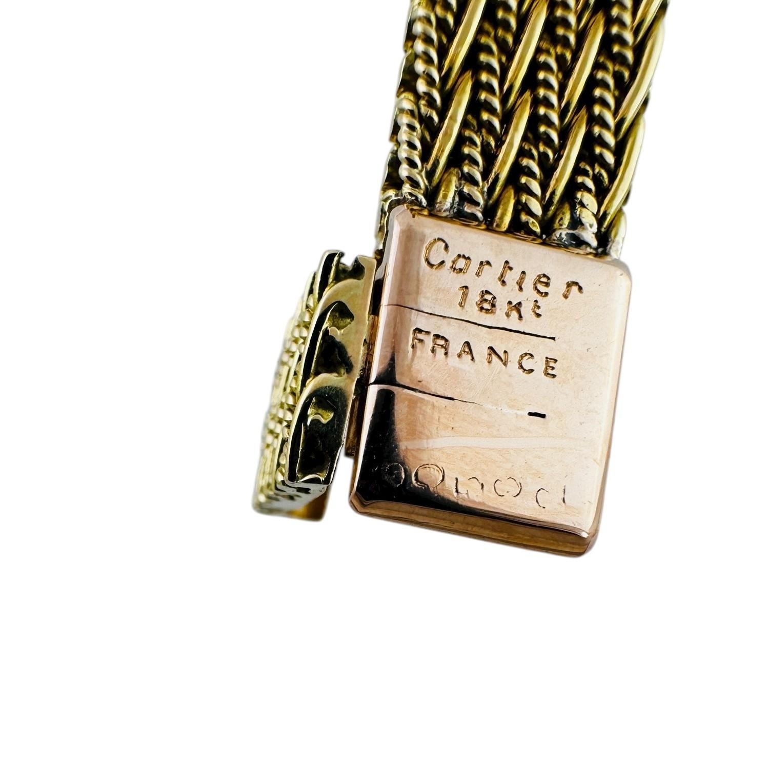Bracciale Cartier di metà secolo in oro giallo, bianco e rosa 18 carati con diamanti #23739 in vendita 10
