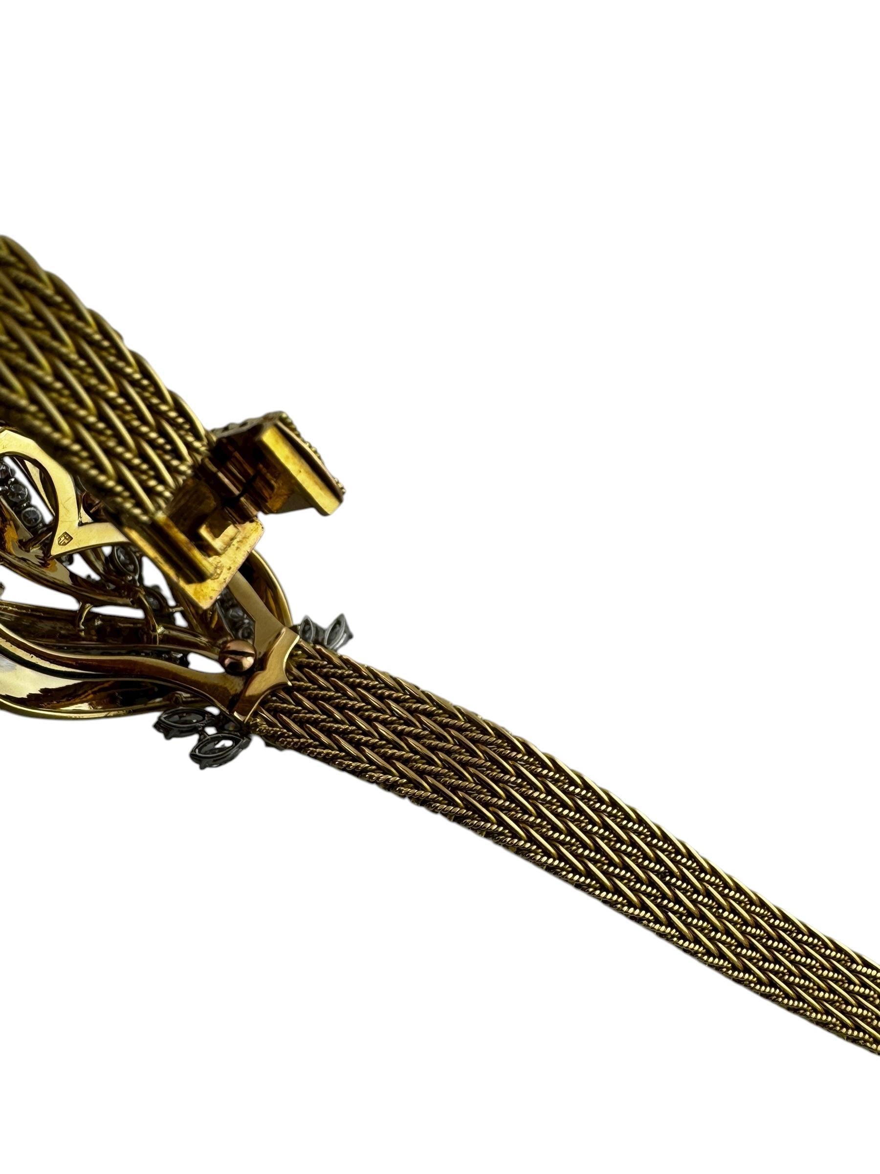 Bracciale Cartier di metà secolo in oro giallo, bianco e rosa 18 carati con diamanti #23739 in vendita 14