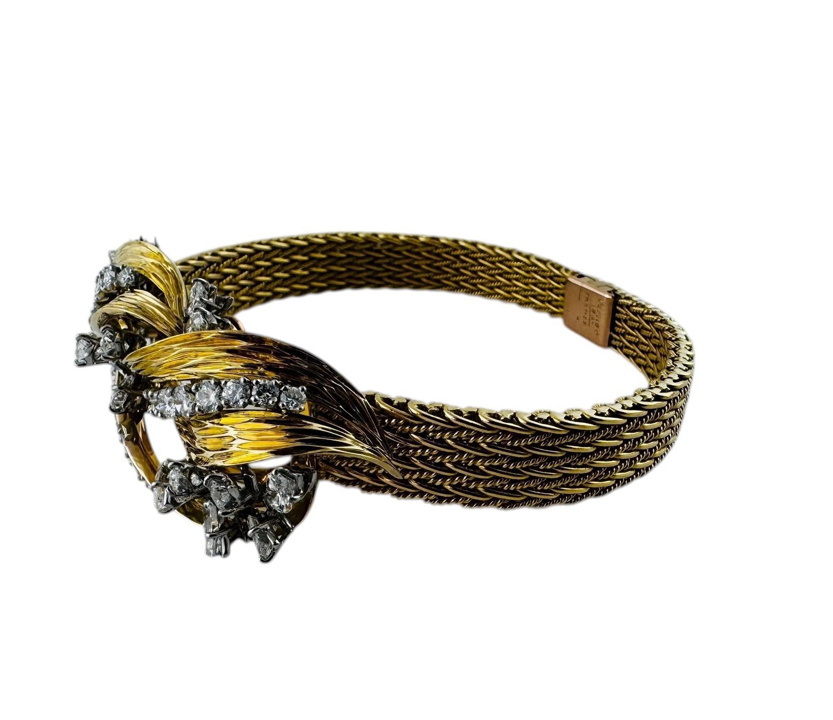 Donna Bracciale Cartier di metà secolo in oro giallo, bianco e rosa 18 carati con diamanti #23739 in vendita