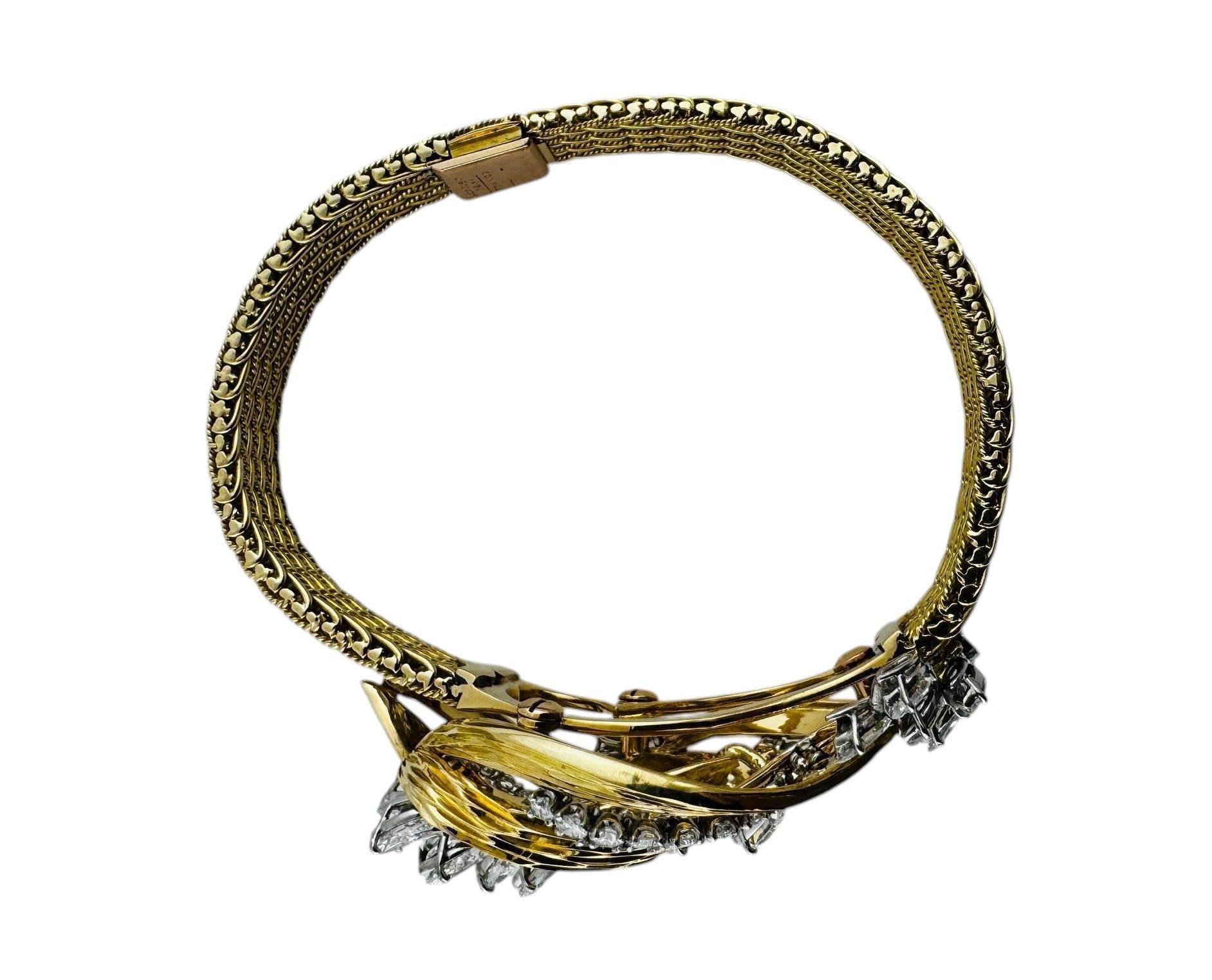 Bracciale Cartier di metà secolo in oro giallo, bianco e rosa 18 carati con diamanti #23739 in vendita 1