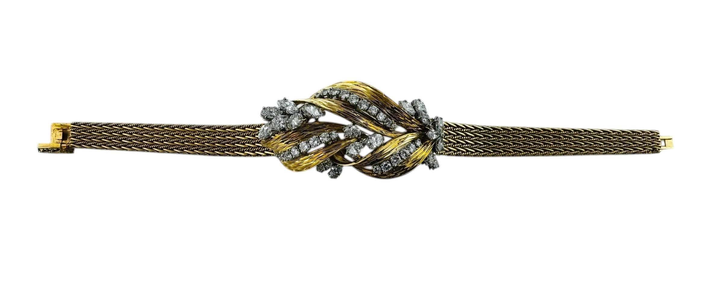Bracciale Cartier di metà secolo in oro giallo, bianco e rosa 18 carati con diamanti #23739 in vendita 3