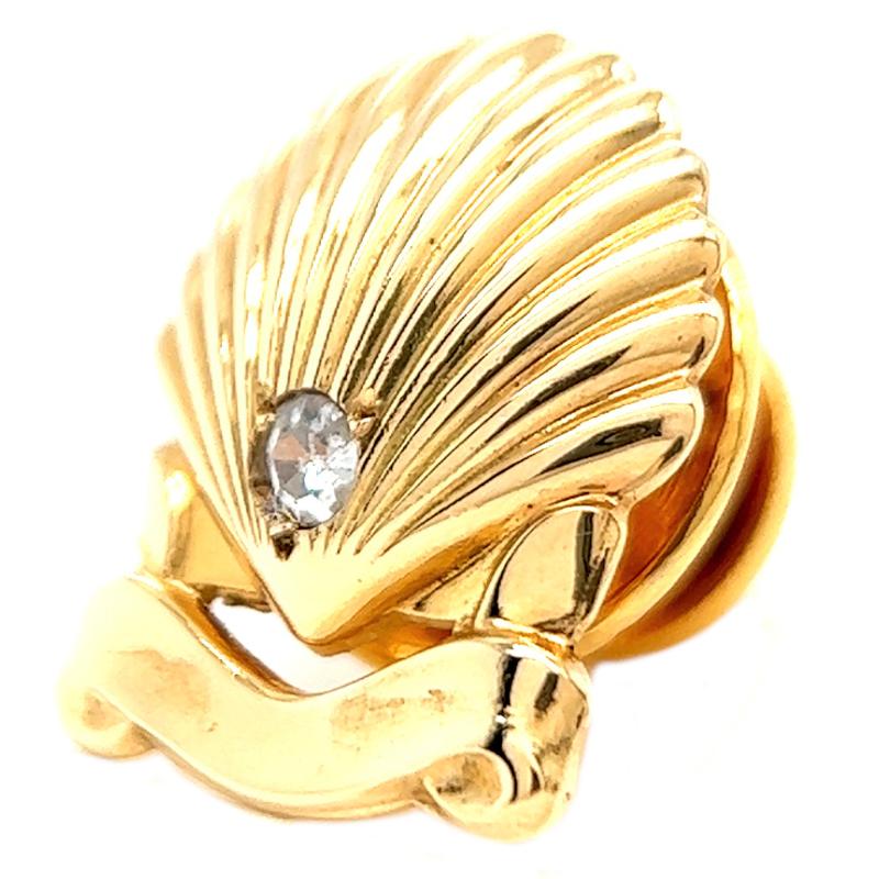 Mid-Century Cartier Diamant-Anstecknadel 18k Gelbgold 25 Jahre Service für Damen oder Herren