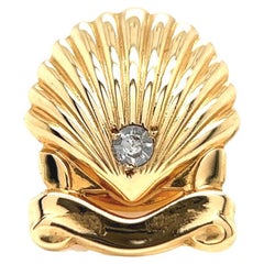 Mid-Century Cartier Diamant-Anstecknadel 18k Gelbgold 25 Jahre Service