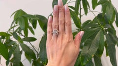 Midcentury Cartier GIA 1.37 Carat Diamond Platinum Cocktail Ring