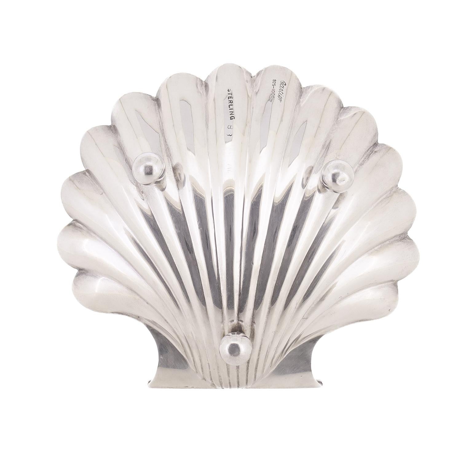 Mid-Century Cartier Sterling Silver Shell Shaped Footed Dish 4