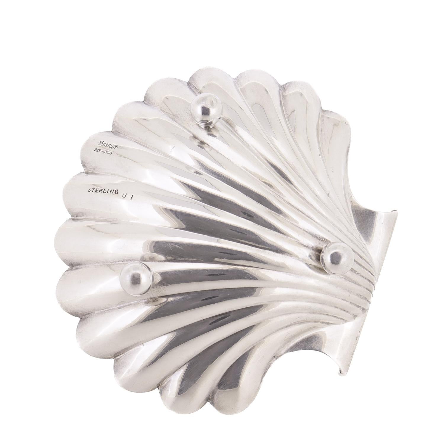 Mid-Century Cartier Sterling Silver Shell Shaped Footed Dish 5