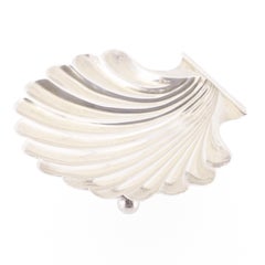 Mid-Century Cartier Sterling Silver Shell Shaped Footed Dish