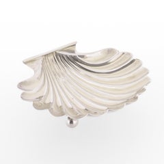Mid-Century Cartier Sterling Silver Shell Shaped Footed Dish