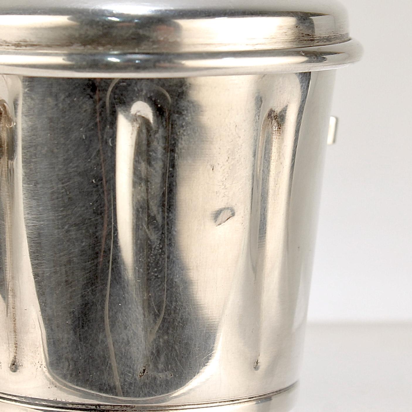 Mid-Century Cartier Sterling Silver Trash Can Shaped Cocktail Toothpick Holder 4