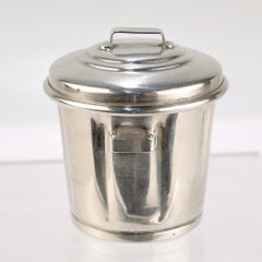 Mid-Century Cartier Sterling Silver Trash Can Shaped Cocktail Toothpick Holder