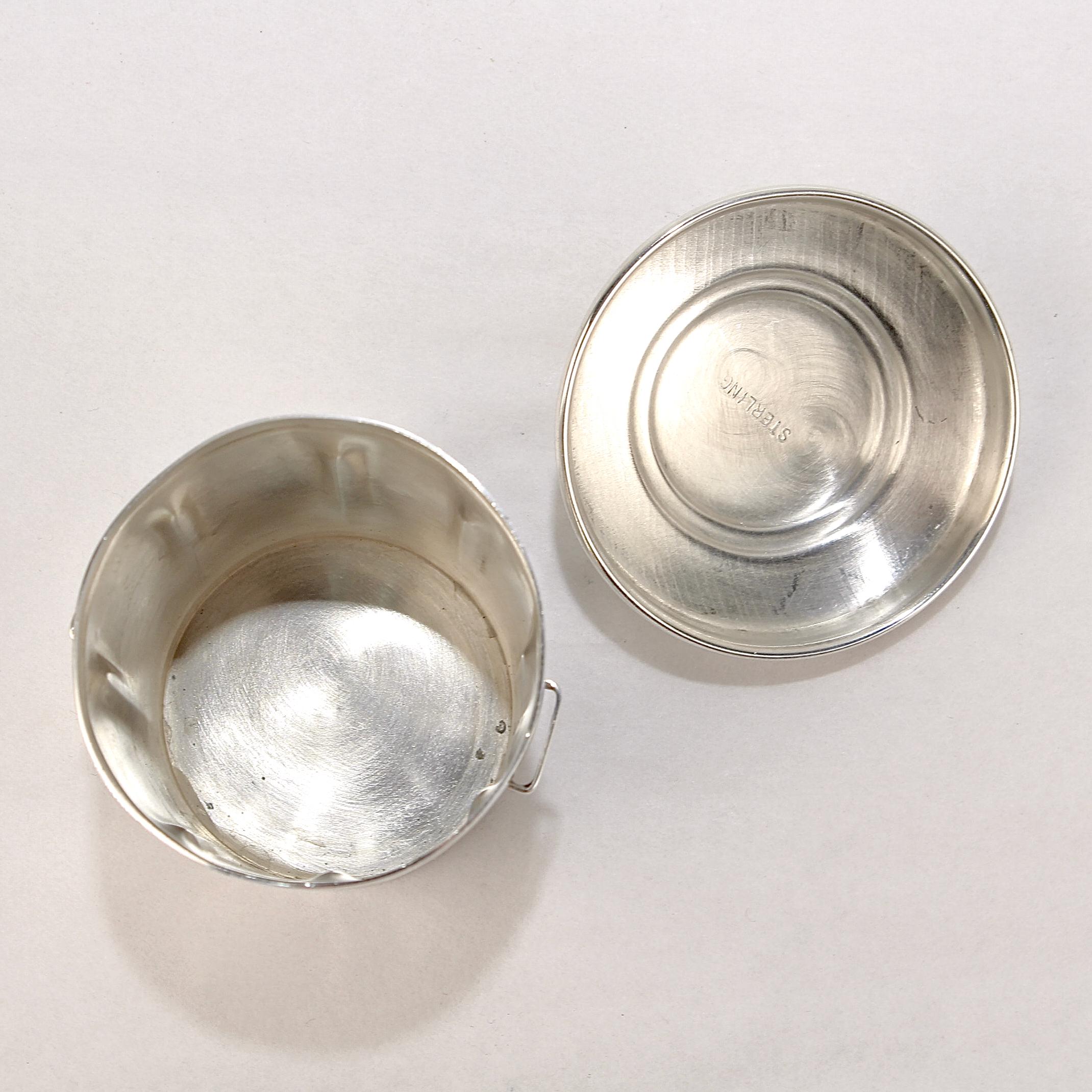 Women's or Men's Mid-Century Cartier Sterling Silver Trash Can Shaped Cocktail Toothpick Holder