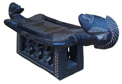 Mid-Century Carved African Dogon Marriage Stool Altar Bench Tribal Seat