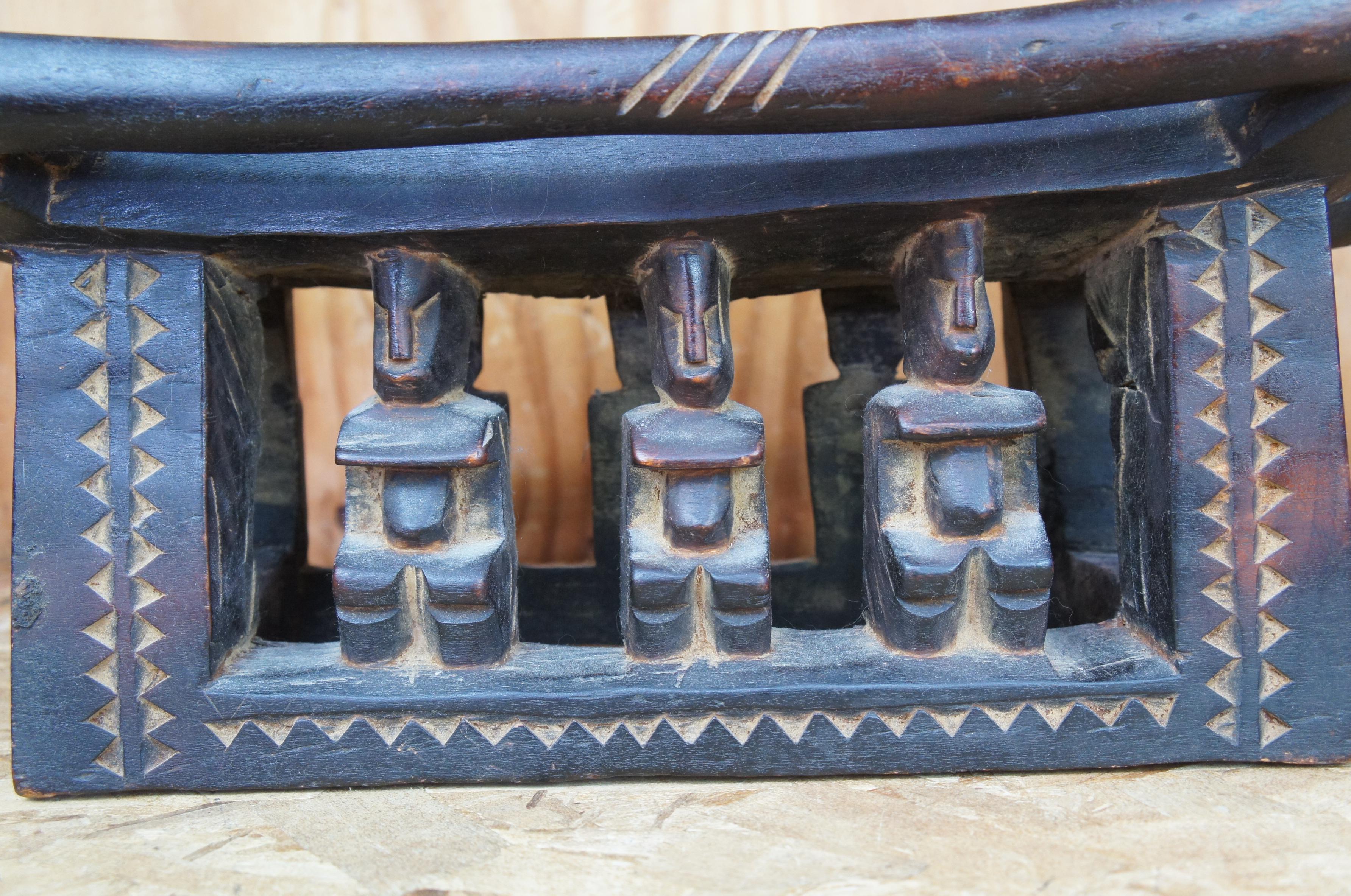 20th Century Mid-Century Carved African Dogon Marriage Stool Altar Bench Tribal Seat