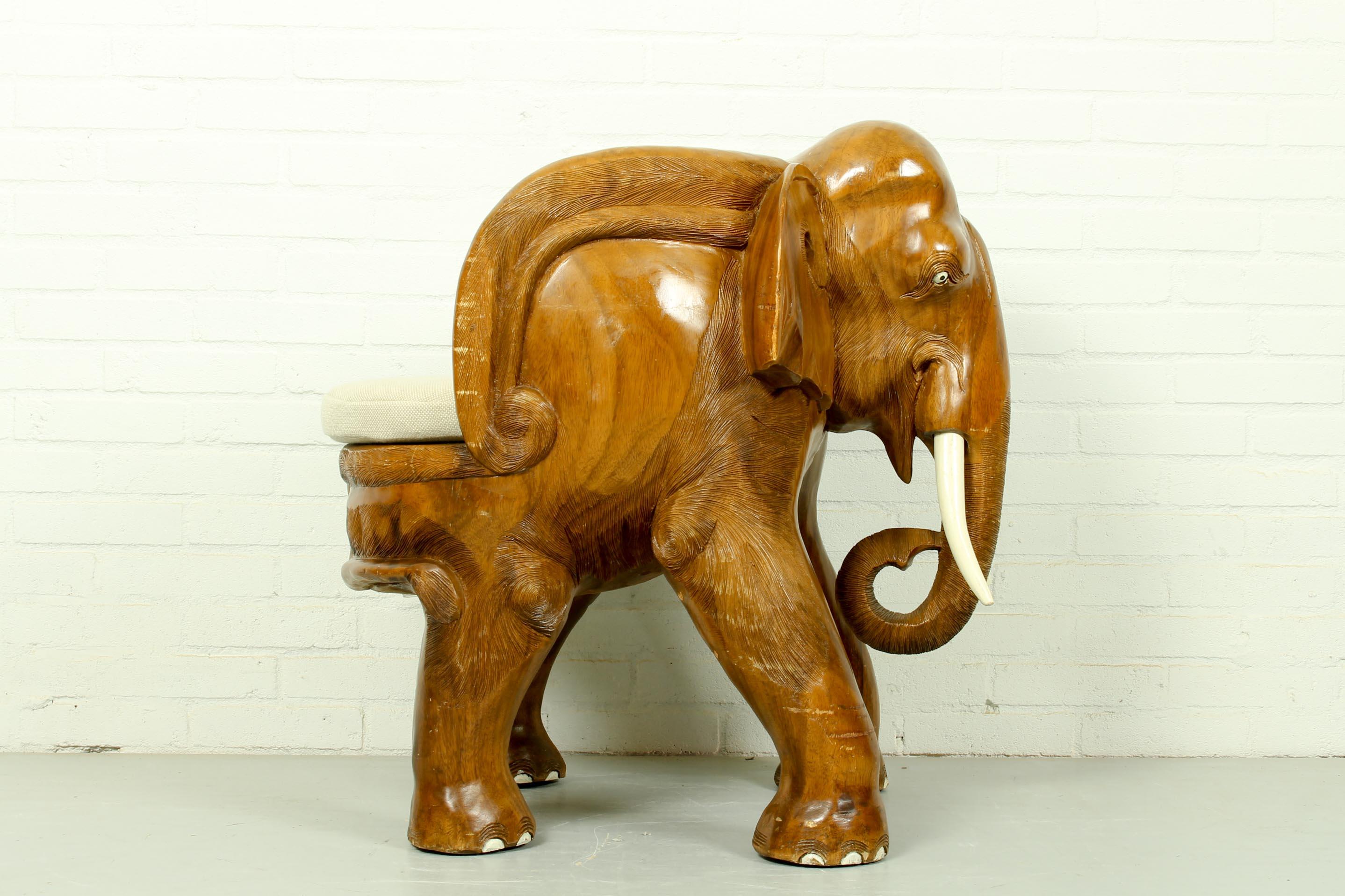 Mid-Century Modern Midcentury Carved Elephant Chair