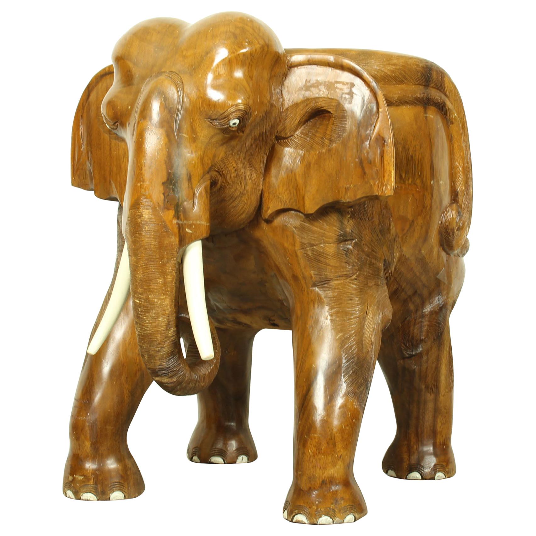 Midcentury Carved Elephant Chair