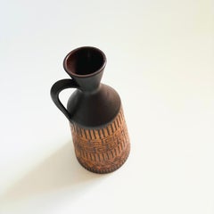 Mid Century Carved German Pottery Vase - H. Spycher Ostermundigen