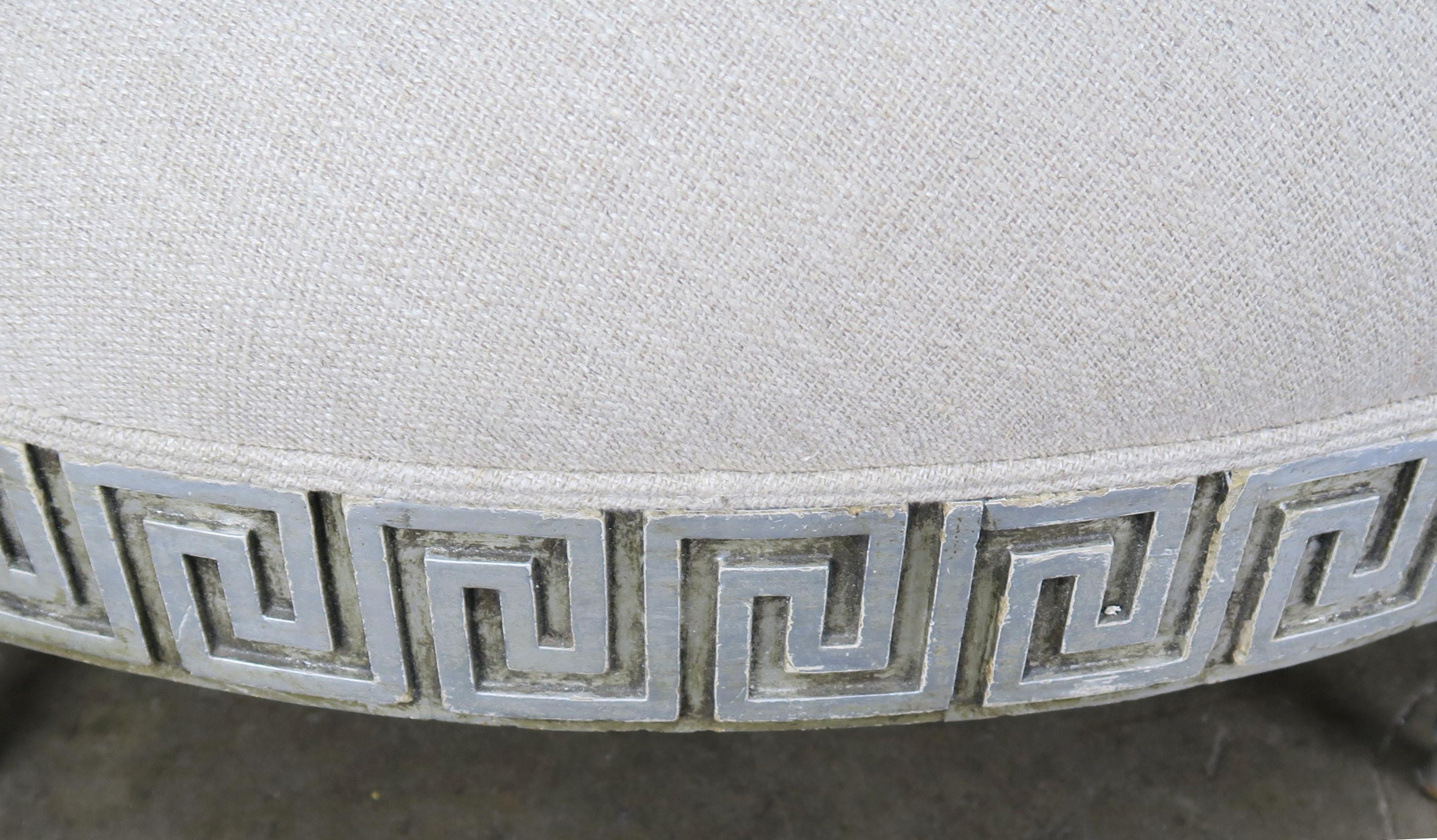 linen round ottoman